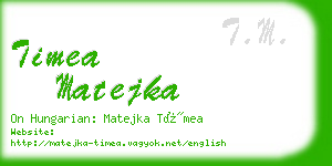 timea matejka business card